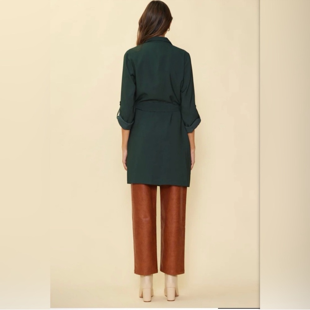 Skies Are Blue Belted Trench Coat - Picture 2 of 4